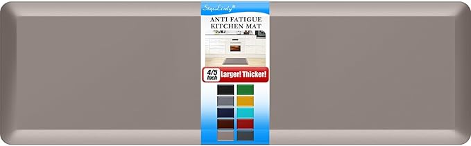 4/5 Inch Thick Kitchen Mat - Cushioned Anti Fatigue Mats for Kitchen Floor - Easy to Clean, Waterproof, Non-Slip Kitchen Rug for Sink, Office, Kitchen (22''x72'' Khaki)