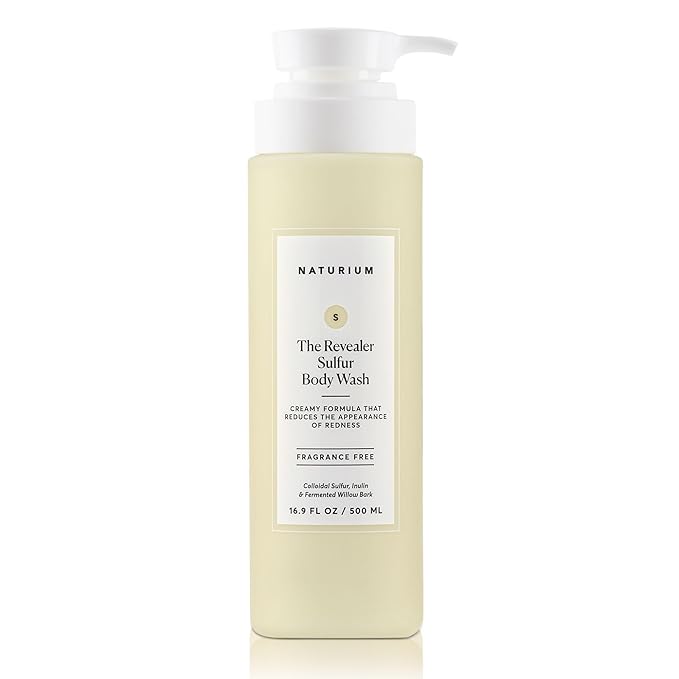 Naturium The Revealer Body Wash, Clarifying Skincare with Sulfur, Willow Bark, and Aloe Vera, 500 mL / 16.9 fl oz