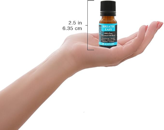 Plantlife Breathe Easy Aromatherapy Essential Oil - Straight from The Plant 100% Pure Therapeutic Grade - No Additives or Fillers - 10 ml