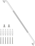 48 Inch Anti Slip Shower Grab Bar, Munzong Bathroom Grab Bar for Showers, White Knurled Handicap Balance Bar,Safety Hand Rail Support Elderly Senior Assist Bath Handle