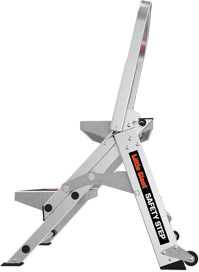 Little Giant Ladders, Safety Step, 2-Step, 2 foot, Step Stool, Aluminum, Type 1A, 300 lbs weight rating, (10210BA), Gray