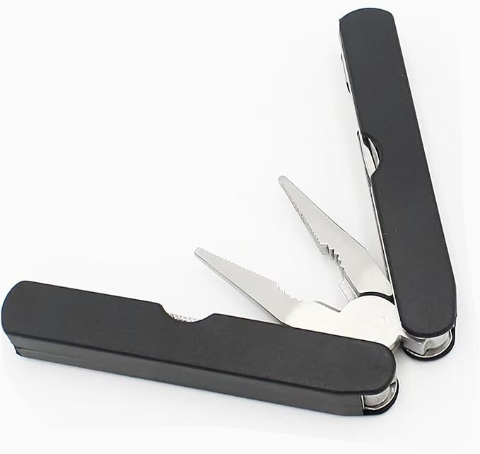 Multifunctional Folding Pliers, Practical and Portable, Screwdriver, Can Opener, Scale, File, Multi-Tool Combination (Black)