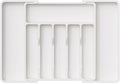 Lifewit Silverware Drawer Organizer, Expandable Utensil Tray for Kitchen, BPA Free Flatware and Cutlery Holder, Adjustable Plastic Storage for Spoons Forks Knives, 13-22 x 15", White