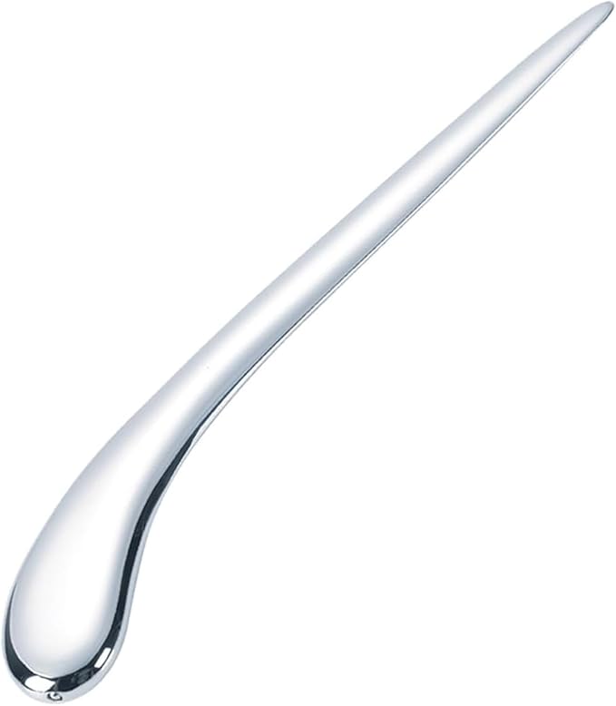 Natico Originals Non-Tarnishing Silver Contemporary Home and Office Desktop Letter Opener, Sleek Curved Edge Comfortable Grip, Paperweight (30-364)