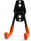 Steel Garage Wall Hook, Compact Utility Hanger for Bikes & Ladders, Space-Saving Metal Mount with Hardware (Orange, 1 Pack)