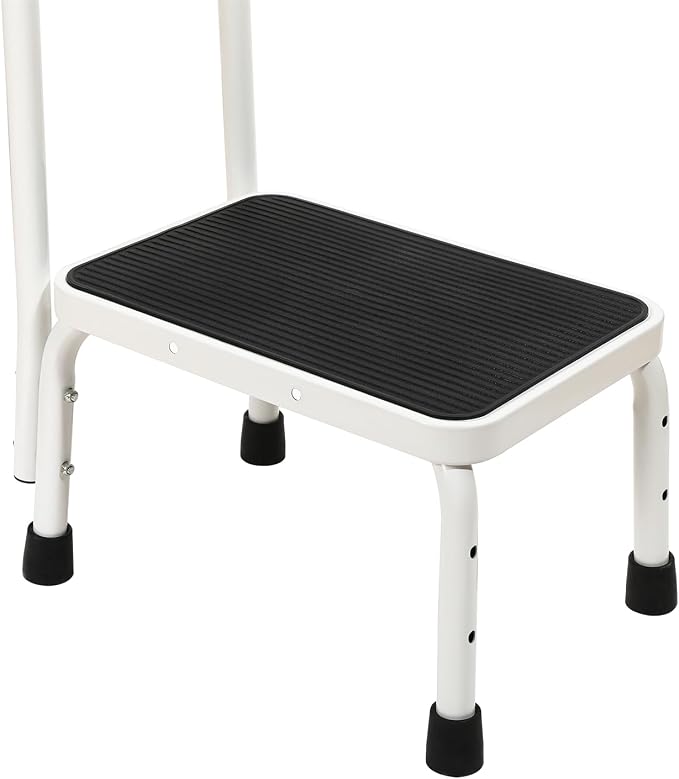 Sattiyrch Step Stool with Handle for Ederly,Sturdy and Lightweight Stool with Anti-Skid Platform,Easy Assmbly,Safely Supports up to 350 Pounds with 9.5 Inch
