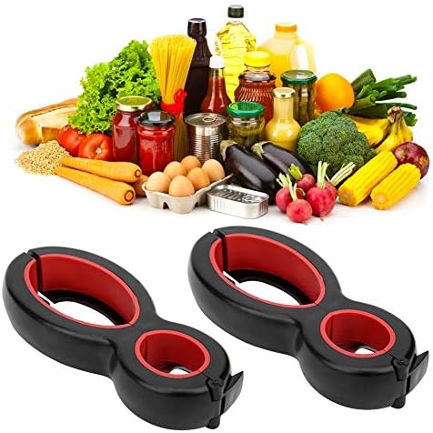 2Pcs 6‑In‑1 Can Opener Jar Opener Bottle Opener Multifunctional Bottle Opener Kitchen Handheld Gadgets
