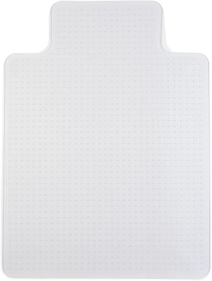 Staples Office Chair Mat, Clear Floor Mats with Lip, Medium-Pile Carpets, Extended Under-Desk Coverage, 48 x 36 Inch, Smooth Glide