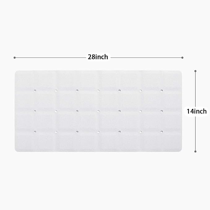 Webos Foldable Non Slip Silicon Bath Mat Bathtub mat Shower mats no Suction Cups for Textured Tub and Reglazed Tub (Foldable-White, 28-inch x 14-inch)