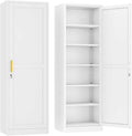 Ckzbx Metal Locker Tall Narrow Storage Cabinet, 67" H Locking Tool File Cabinets Snack Locker Organizer for School Classroom,Bedroom,Gym Home Office,Entryway and Hallway (20" W 1Door White)