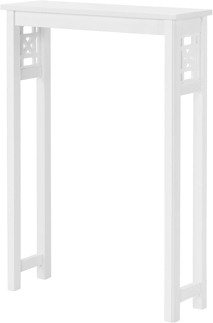 Derby Over-the-Toilet Storage Shelf – 37" Tall Bathroom Space Saver with Fixed Shelf & Open Gridwork Design – Modern Freestanding Organizer for Toiletries & Towels by Alaterre Furniture (White)