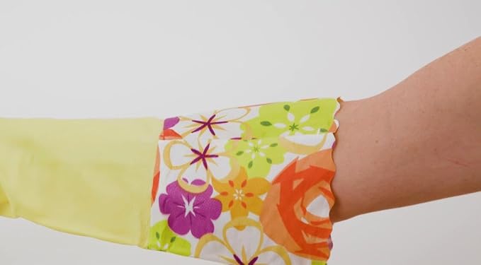 Household Gloves - Latex-Free, Waterproof, Long Cuff, Soft Lining Non-Slip, Adjustable Strap, Multi-Layer Protection, Flexible, Durable, Chemical-Resistant, Reusable for Cleaning (4 Pair)