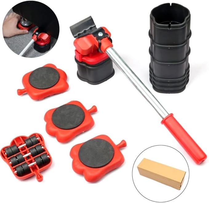 X11LUX - Furniture Moving & Lifting Tool Set, 360° Swivel Wheels, Lifter for Bed, Sofa, Heavy Appliances, Home & Professional Use, Supports Upto 600 lbs - 13 Piece Set