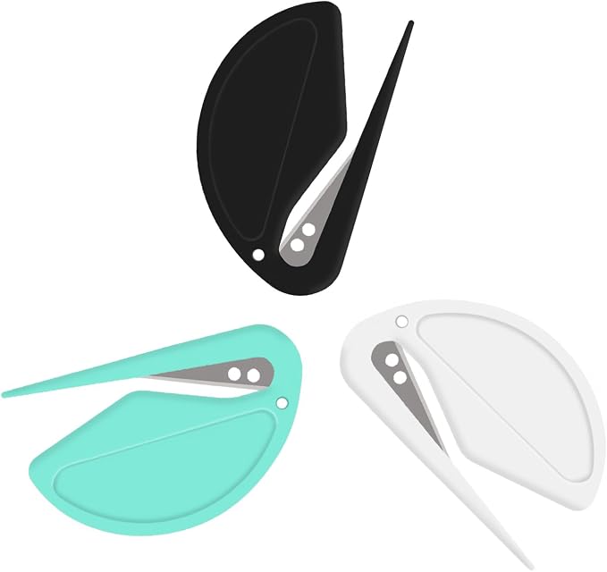 3 Pack Letter Opener Envelope Slitter – Envelope Opener with Safety Concealed Sharp Blade Neatly Opened Without Damage.Mail Opener for Women Men,Office Worker,Graduate Students,Home,Office,Postal