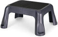 Plastic Step Stool with Stable in-Mold Tread, One-Step Design for Everyday Home Use, Durable Lightweight Build for Kitchen, Closet, and Office – Gray