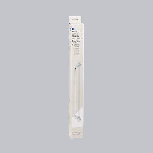 Medline Knurled Chrome 24” Grab Bar for Shower & Bathtub, Independence & Ease of Movement — for Elderly, Handicapped or Seniors, 300 lb. Capacity, 1 Bar