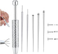 GEMQUEEN Piercing Taper Ball Grabber Tool for Changing Jewelry - 14G 16G 18G 20G Stainless Steel Flat Back Earrings Applicator Tool Threadless Insertion Pin Thread Body Piercing Kit for Ear Nose Lip