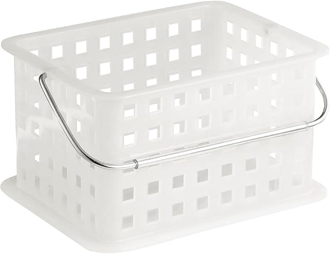 iDesign Portable Shower Caddy Basket for College Dorm or Bathroom, Set of 3, Frost, Made in USA