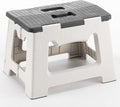 CasaZenith Step Stool Foldable, 9'' Folding Step Stool for Kids & Adults, Hold Up to 300lb, Lightweight Small Collapsible Step Stools with Handle, Stepping Stools Suitable for Kitchen Bathroom (Gray)