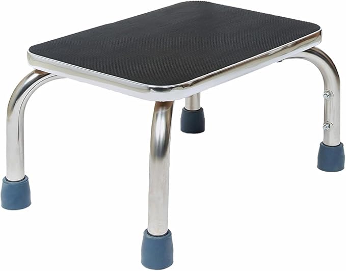 BodyMed Heavy-Duty Foot Step Stool with Non-Slip Rubber Platform for Seniors & Adults – Holds up to 300lbs, 9 ½ in. Step Up, 18”L x 11.5”W x 9.5”H