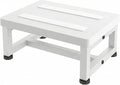 Step Stools for Adults Kids, Heavy Duty Non-Slip Wooden Stepping Stools with 500-LBS Capacity for Bedroom Kitchen Bathroom, Sturdy Bed Steps for High Beds with Rubber Feet, Easy to Assemble, White