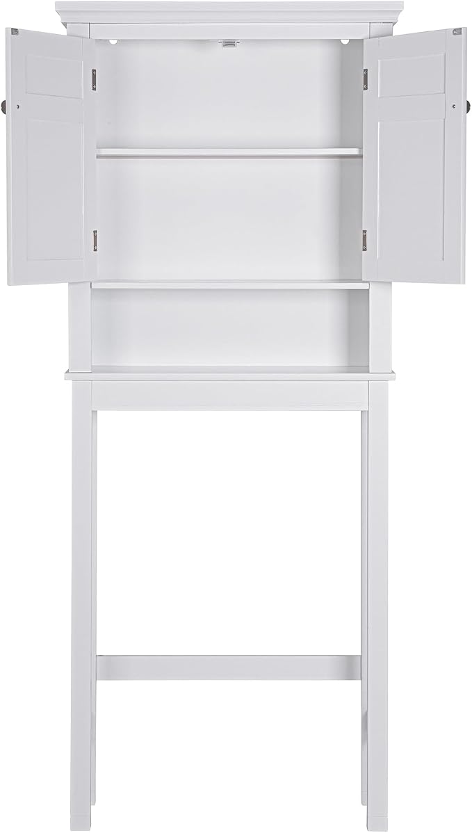 Spirich Over The Toilet Storage Cabinet, Bathroom Shelf Over Toilet, Space-Saving Over Toilet Bathroom Organizer, White