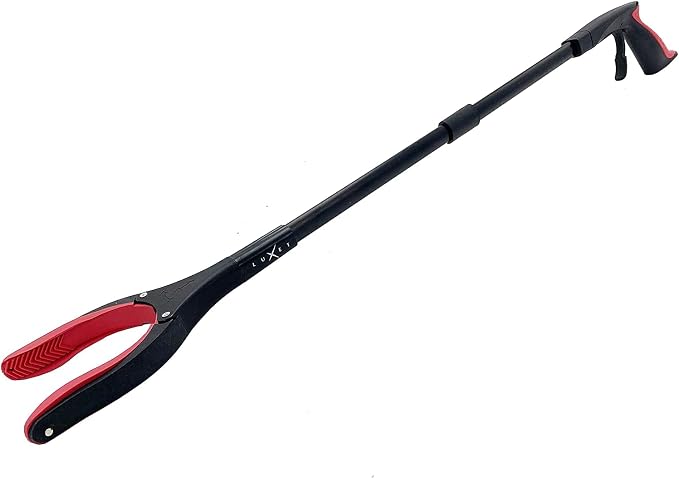 Grabber Reacher Tool - 2 Pack - Updated Version Long 32 Inch Foldable Pick Up Stick - Strong Grip Magnetic Tip Lightweight Trash Picker Claw Reacher Grabber Tool Elderly Reaching - by Luxet (Red)