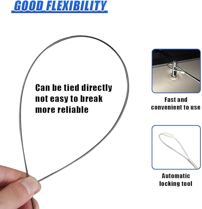 73cm/28.7" Long Reach Grabber Tool, Heavy Duty Stainless Steel Button Master, Universal Automotive Emergency Pulling Wire Tool for Cars, SUVs, Trucks, RVs (Black)
