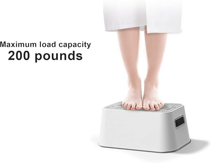 UNCLE WU Step Stool for Kids and Adults – Non-Slip Toilet Squatting Stool, 200 lbs Capacity, Potty Training Step Stool for Toddlers, Better Posture Bathroom & Sink Use(Gray White)