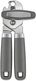 Can Opener Manual, Hand Heavy Duty Stainless Steel Bottle Opener Comfortable Handle, Sharp Blade Smooth Edge, Multifunctional Kitchen Tool, Gray
