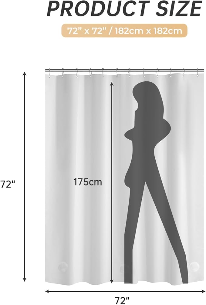 AmazerBath White Shower Curtain Liner, 70 x 72 Inches EVA 8G Heavy Duty Plastic Shower Curtain Liner, Waterproof Weighted Thick Bathroom Curtain with 3 Clear Weights and 12 Rustproof Grommet Holes