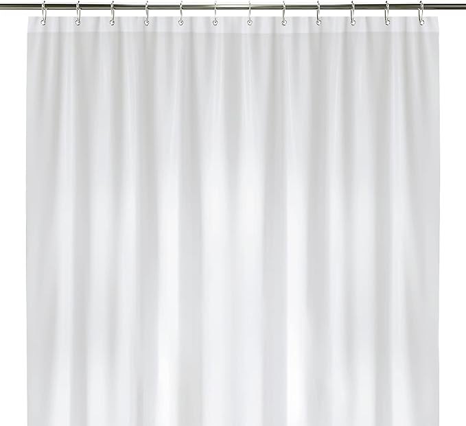 LiBa Bathroom Shower Curtain - Waterproof Plastic Shower Curtain Premium PEVA Non-Toxic with Rust Proof Grommets White 8G Heavy Duty Bathroom Accessories 72x84