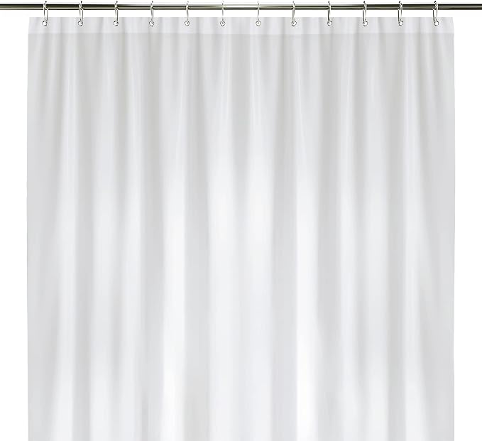 LiBa Bathroom Shower Curtain - Waterproof Plastic Shower Curtain Premium PEVA Non-Toxic with Rust Proof Grommets White 8G Heavy Duty Bathroom Accessories 72x78