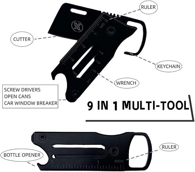 XINYIKNIFE Multi-function Keychain Knife with Wrench,Pry Tool,Bottle Opener And Can Opener,Multitool Small EDC Knife with Keychain