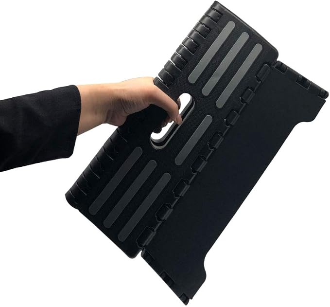 5 inch Portable Folding Step Stool - Safe & Stable, Foldable Stepping Stool for Car, Bathroom, Bedroom, Step Stools for Elderly & Adults (Black)