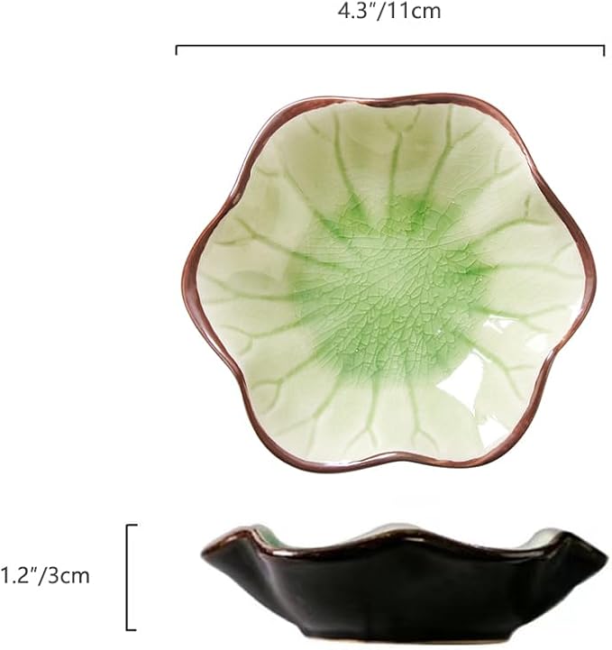 JAMEND CLXP Ice Cracking Leaf Jewelry Dish, Decorative Ring Holder Small Trinket Tray Bowl, Gifts for Daughter Mom Friends, Grass Green.