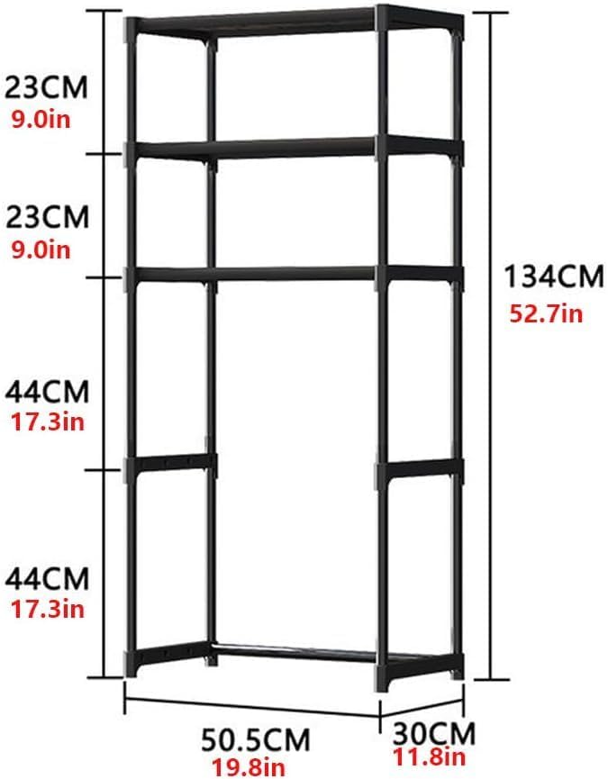 3-Tier Over the Toilet Storage, Metal Bathroom Shelve, Over Toilet Bathroom Organizer, Space Saver Bathrooms Shelve for Restroom Laundry Balcony, Black