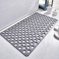 Casa and Beyond Shower Mat,Non Slip Bath Mat and Shower Mat with Suction Cups and Drain Holes,Bathroom Mat Easy to Clean Soft Machine Washable,Bathtub Mat Easy Dry&Cut (Gray,35" x 16"(Rectangular))