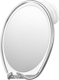 HONEYBULL Fogless Shower Mirror with Suction Mount & Swivel – Anti-Fog Acrylic Bathroom Mirror for Shaving – Built-in Razor Holder, Easy Install, Home Shower Accessory (Chrome)