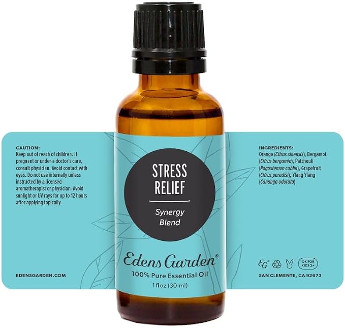 Edens Garden Stress Relief Essential Oil Blend 100% Pure & Natural Best Recipe Therapeutic Aromatherapy Essential Oil Blends 118 ml (4 oz)