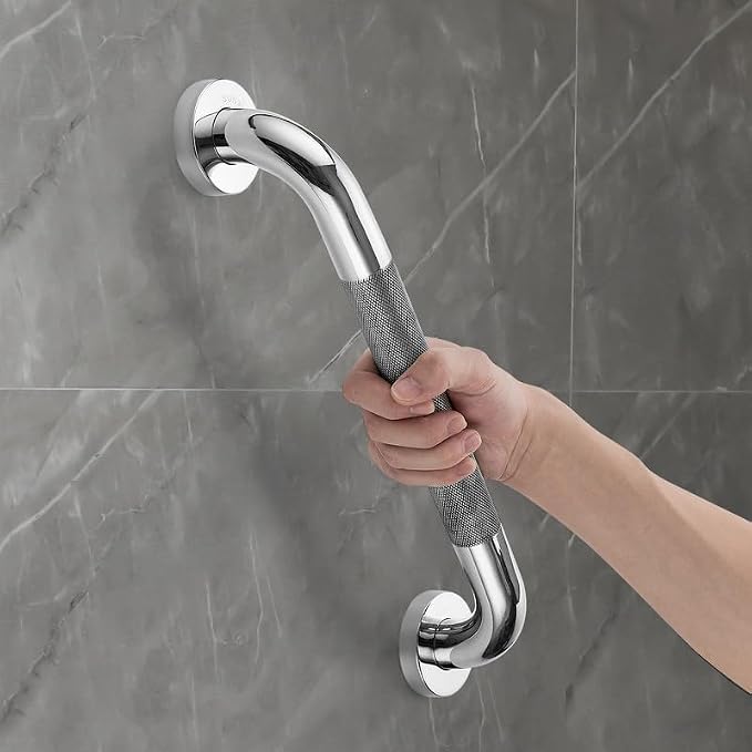 Grab Bars for Shower, 2 Pack 18-Inch Anti Slip Shower Handles for Elderly, Safety Shower Grab Bar, Stainless Steel Handicap Grab Bars for Bathroom (Polished Nickel 1" Diameter)