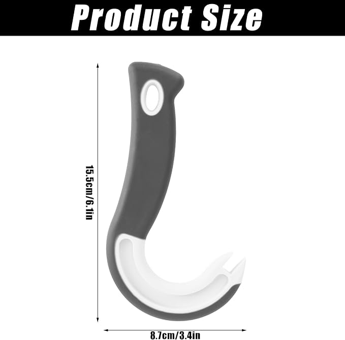 Easy Open Ring Pull Can Opener, J Hook Can Opener Pull Tab with No-Slip Grip for Seniors Kids Weak Hands Manual Soda Beer Pop Top Tin Bottle Jar Lid Lifter Tool (Gray)