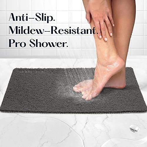 Sutera - Slide Guard Bath Mat | Non Slip Bath Shower Mat 23.6 x 17.5 Inch, Rubber Bathtub Mat, Bathroom Tub Mat for Wet Areas, Drains Odor Anti Slim Shower Floor Mat
