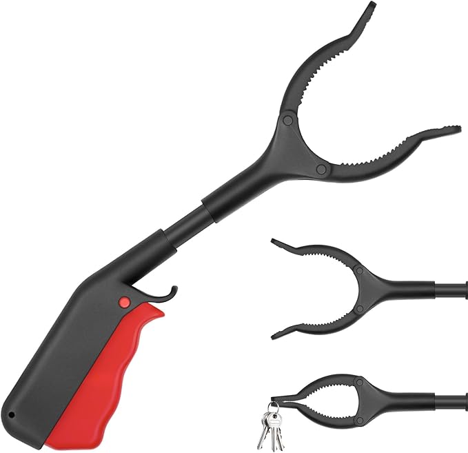 Grabber Reacher Tool, 11" Grabber with Anti-Slip 360° Rotating Jaw, Lightweight Reacher Grabber Pickup Tool for Gripping Various Objects and Picking up Trash Pests Trash