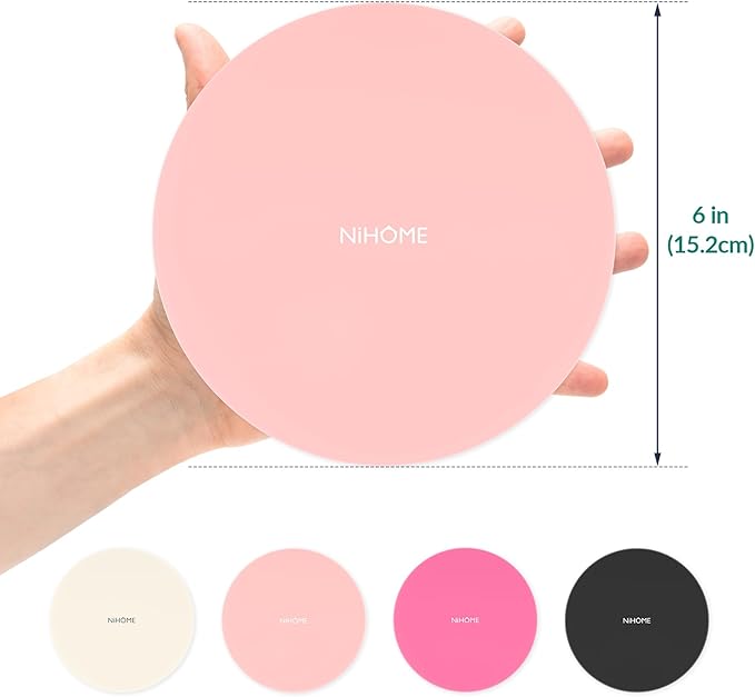 NIHOME Silicone Jar Opener – 6 Inch Large Anti-Slip Grip Pads, Premium 100% Food-Grade Silicone, Stylish Designer Colors, Multi-Purpose Heat-Resistant Mat & Coaster, Set of 4 (pink series)