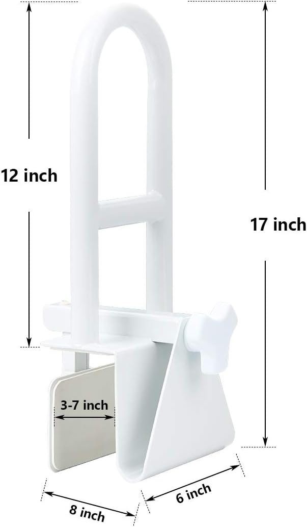 Butizone Bathtub Safety Rail, Medical Adjustable Tub Grab Bar Handle Clamp Safety Handrail Support for Seniors and Elderly
