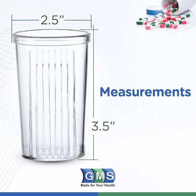 GMS Group Medical Supply, LLC Pill Taker Cup - Makes Swallowing Medium to Large Tablets & Pills Easy - Simply Drink Medicines Along with Water - Small Sized Cup Ideal for Kids, Adults & Seniors