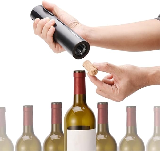 PEIPU Electric Wine Bottle Opener, Easy to Use, Perfect for Home, Restaurants & Travel, Wine Lovers & Host (Black)