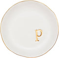 COLLECTIVE HOME - Ceramic Jewelry Tray, Decorative Trinket Dish for Rings Earrings Necklaces Bracelet Watch Keys, Birthday Mother's Day Christmas Gift for Women, 4.75", White Surface (P)