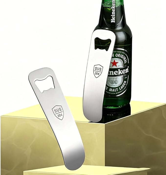 Durable 304 Stainless Steel Bartender Opener 1/3Pcs, Slim Flat Portable Pocket Opener Household Kitchen Bar Accessory(1Pc)
